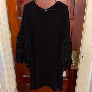 Black Dress never worn with floral bell-sleeves